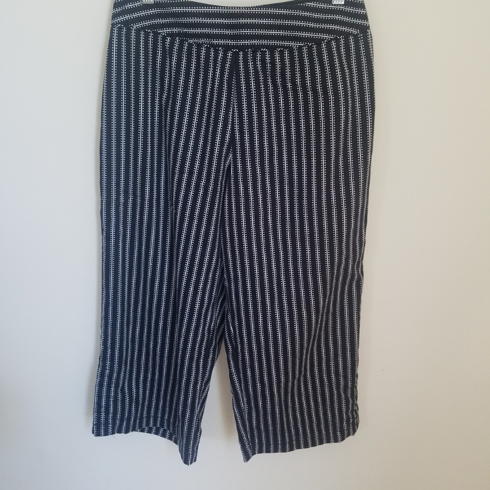 Cropped Wide Leg Striped Culottes